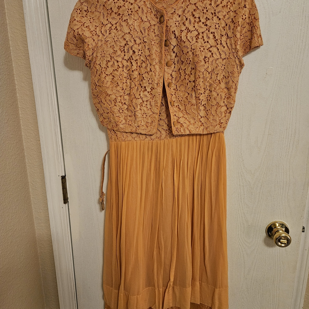 Vintage Orange Lace Dress